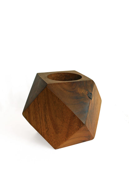 Faceted Cube Wooden Planter - Studio Indigene