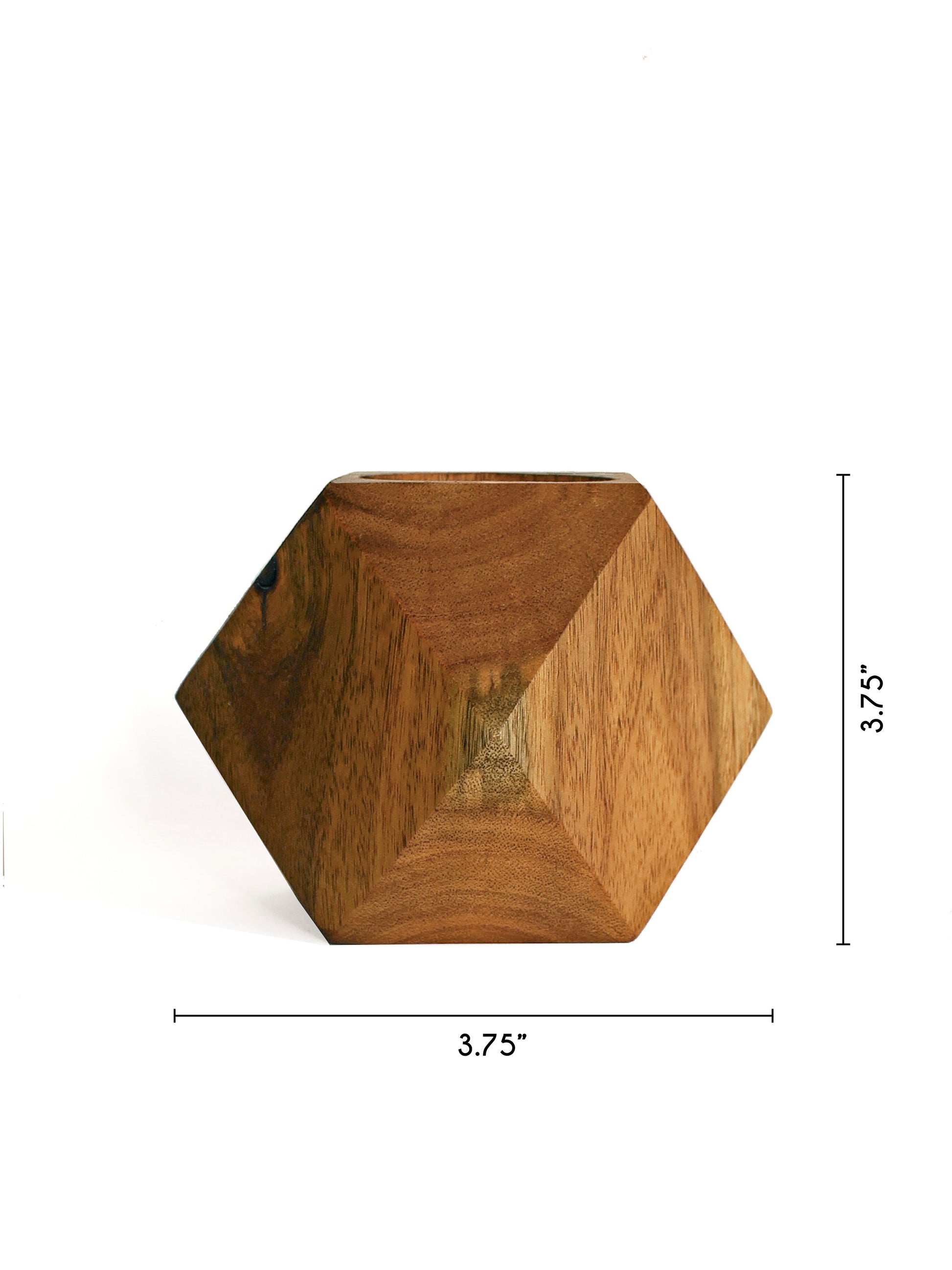 Faceted Cube Wooden Planter - Studio Indigene