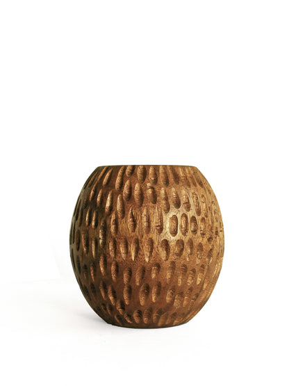 Carved Spherical Planter - Studio Indigene